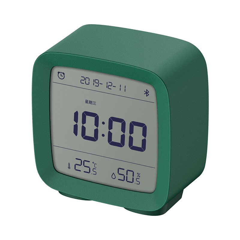 Reloj despertador Xiaomi Cleargrass con Bluetooth, pantalla LCD de temperatura y humedad, luz nocturna ajustable con aplicación Mijia Smart Home: green