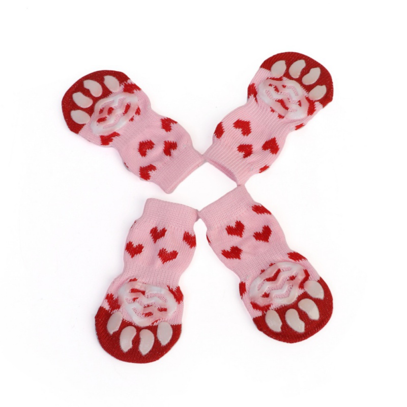 Cat Dog Socks Pet Elastic Warm Anti Slip Claw Paws Wear Polyester Indoor For Dogs
