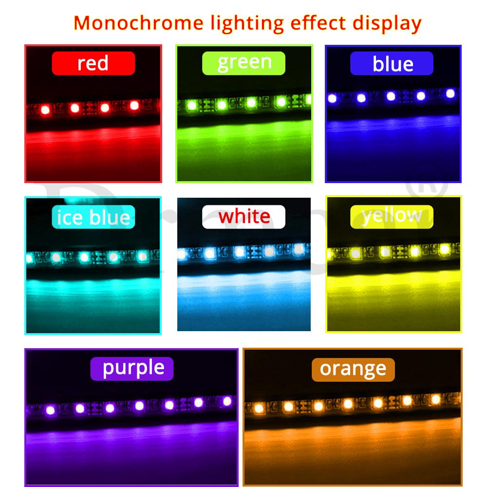 4X Auto Rgb Led Rem Strip Licht 5050 Smd Auto Afstandsbediening Decoratieve Flexibele Sfeer Lamp Extra Interieur Decoratie