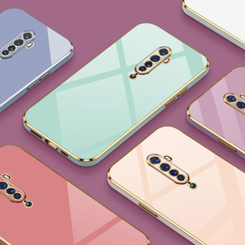 Pour OPPO Reno2 F étui oppo Reno2z coque de téléphone Oppo Reno 2 étui CPH1989 CPH1907 couverture de luxe placage carré antichoc couverture arrière
