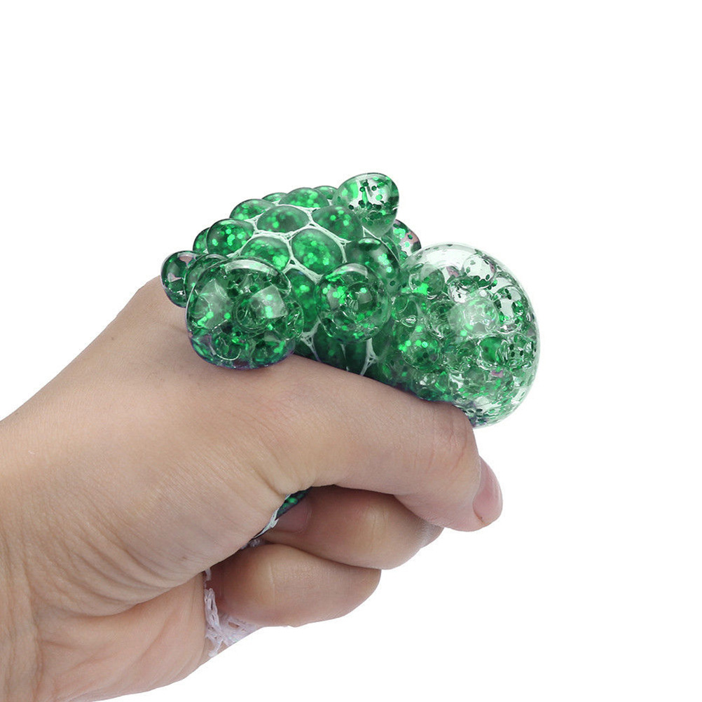 Stressavlastning presse drueballer avlaste trykkballer håndfidget leketøy regnbue nyskapende klemme ball mesh squishy baller