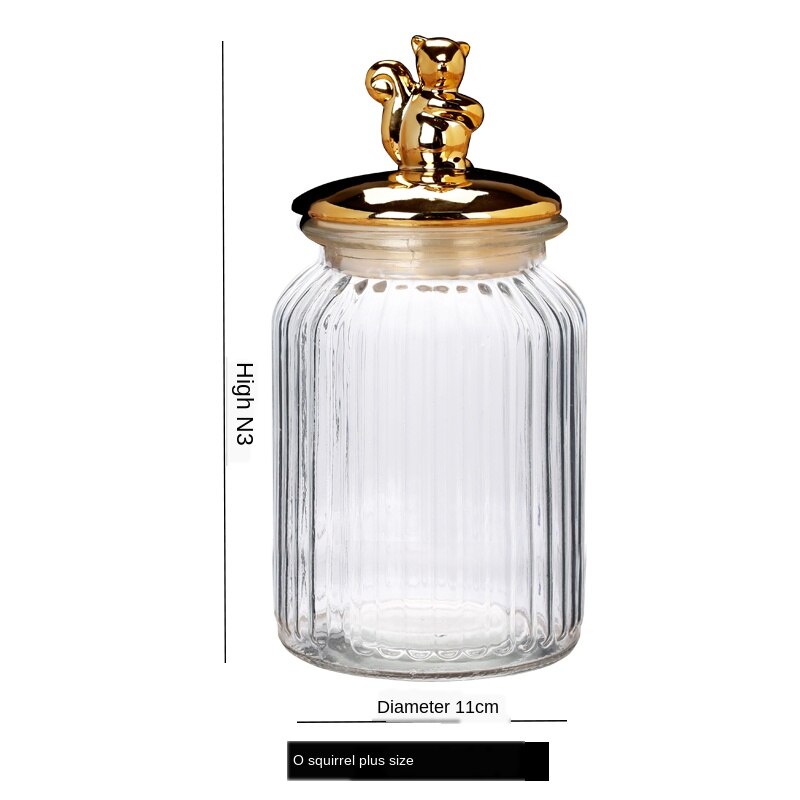 Réservoir de stockage scellé plaqué or de style européen, pot de lait en poudre pour bébé, matériau en verre, caddie à thé, café, boîte de rangement, ZL866: Colour 15