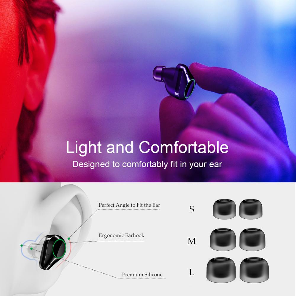TWS Wireless Bluetooth Earphone Fingerprint Touch Stereo Headsets Sport Bluetooth Headphones With 4000mAh Waterproof Earphones