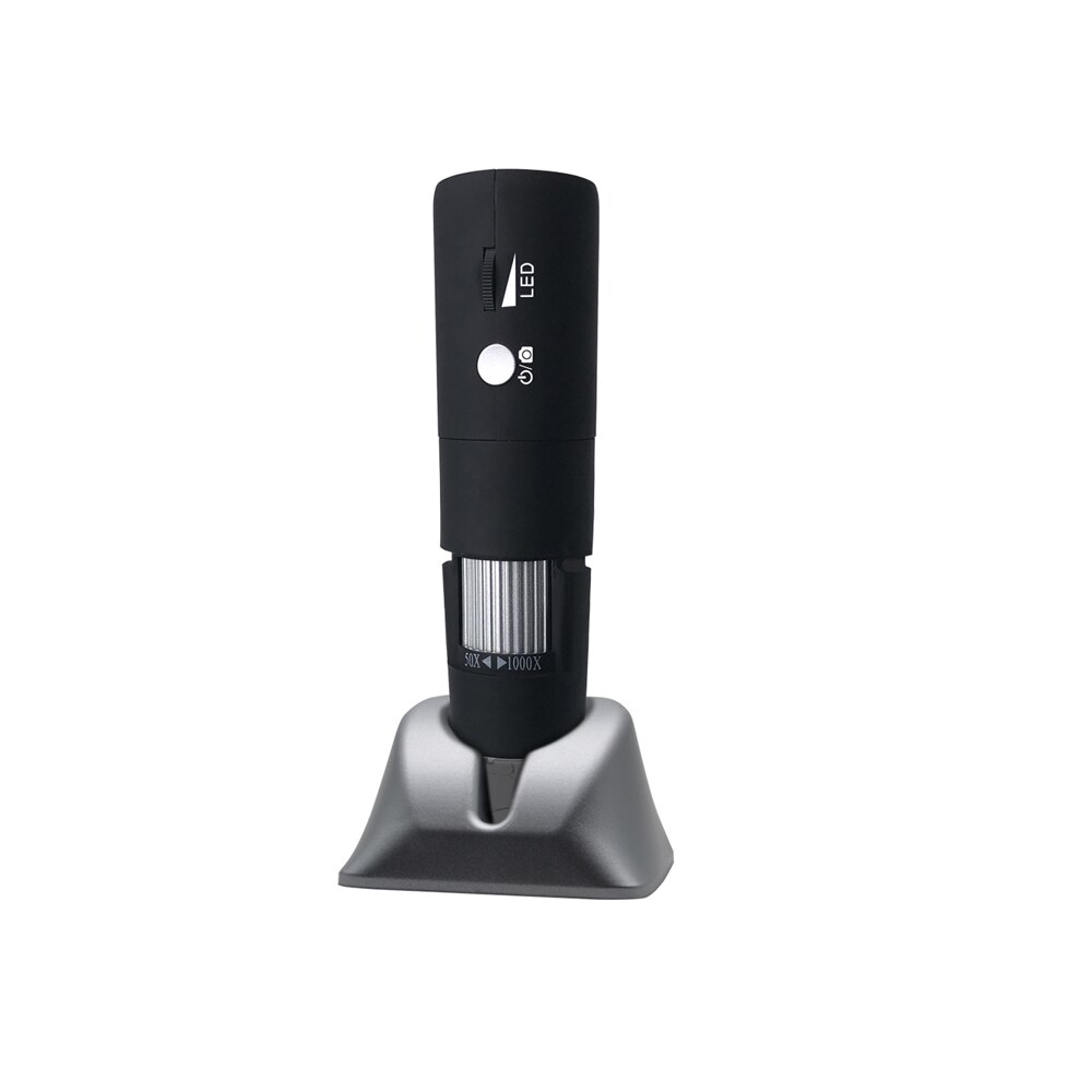 Nyeste wifi digital 1000x usb mikroskop lup kamera 3 farver 8 led 1080p til android ios iphone ipad: Sort