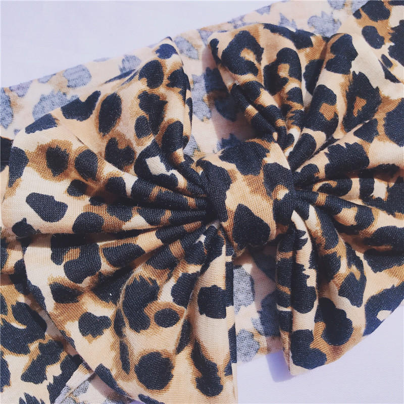 BalleenShiny – bandeau extensible léopard pour enfants, couvre-chef large à gros nœud, accessoires de cheveux pour filles, nouvelle