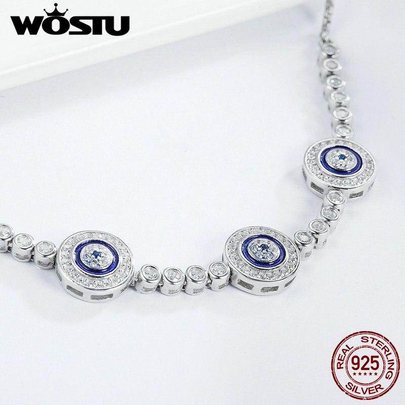 WOSTU-Bracelet en argent Sterling 100% 925, œil pour femmes, bijoux , en argent 925, FIB002