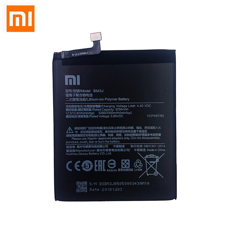 100% Original Xiao Mi Telefon Batterie BM3J 3350mAh für Xiaomi Mi 8 Lite Ersatz Batterien + Freies werkzeuge