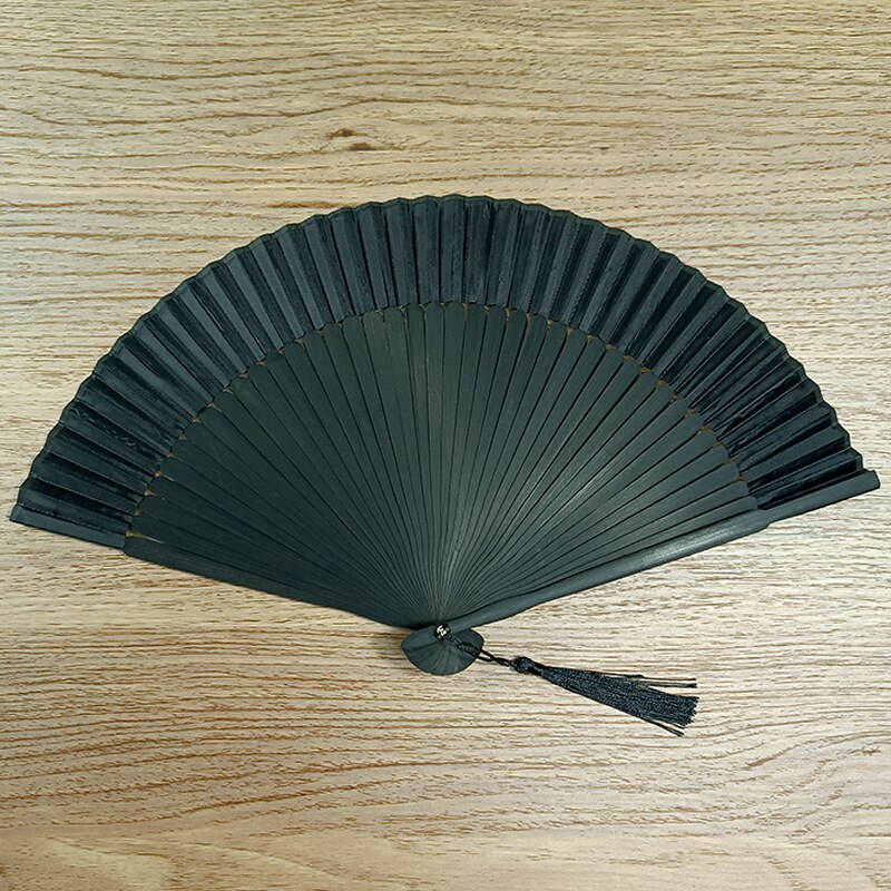 Kinesisk stil sort vintage hånd ventilator folde fans sommer vintage fan dans fest favor bryllup forsyninger: Uden kasse
