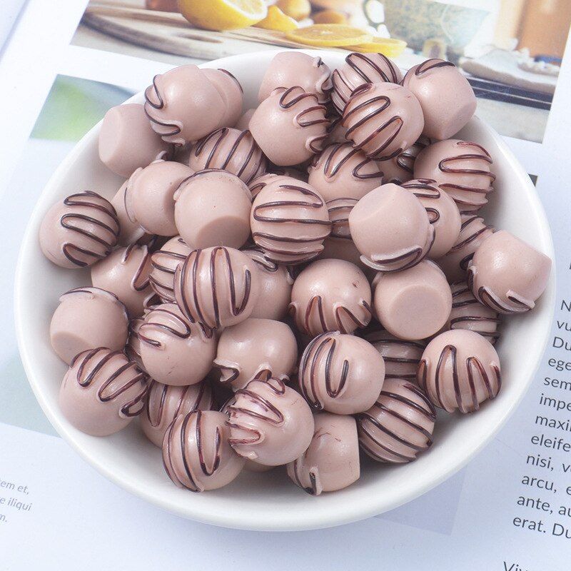 8 st/paket slime gör-det-själv-tillbehör leksaker harts chokladboll slimetillbehör fyllmedel för fluffig klar kristall
