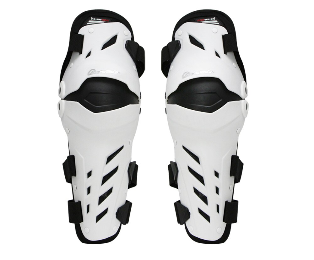 Pro-biker – Kit de protection des genoux pour moto, équipement protecteur, 3 couleurs,: white KNEE PADS