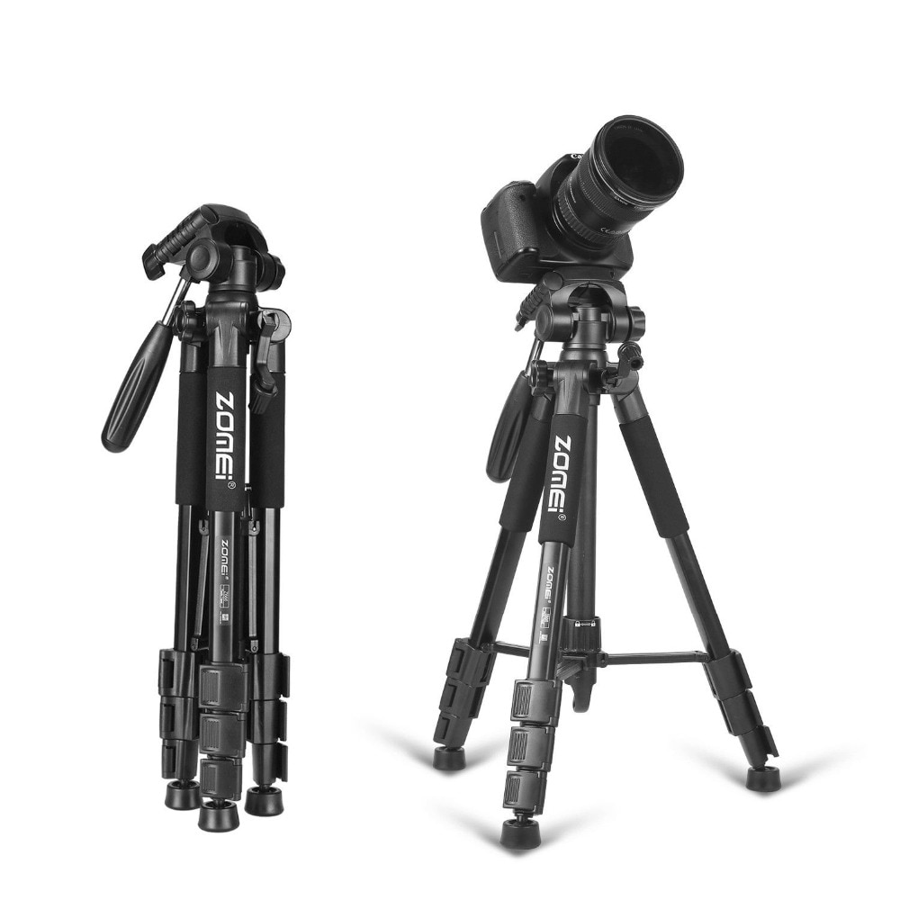 Zomei tripod  z666 bærbar rejse aluminium kamera stativ tilbehør stativ med pan hoved til canon dslr kamera