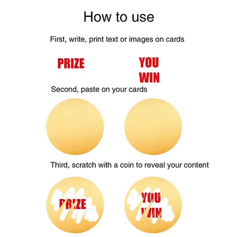 Round Silver Scratch Off Stickers Scratch Off Labels Sticker For Party Activity Favors Stationery Sticker