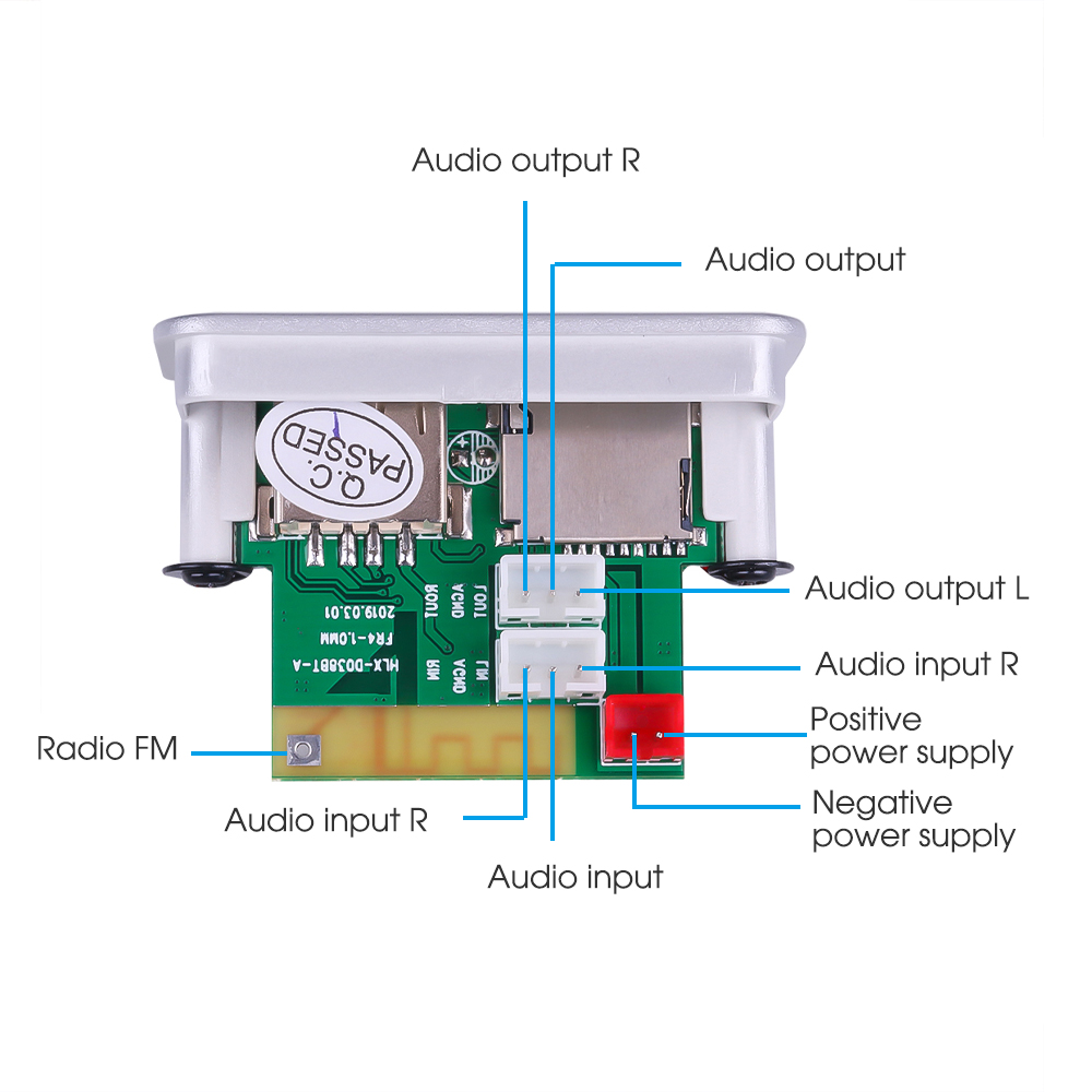 Dekoder MP3 Bluetooth 5.0 DC 12V Car Audio FM Radio Module Handsfree Bezprzewodowy odtwarzacz MP3 Obsługa USB TF AUX do głośnika