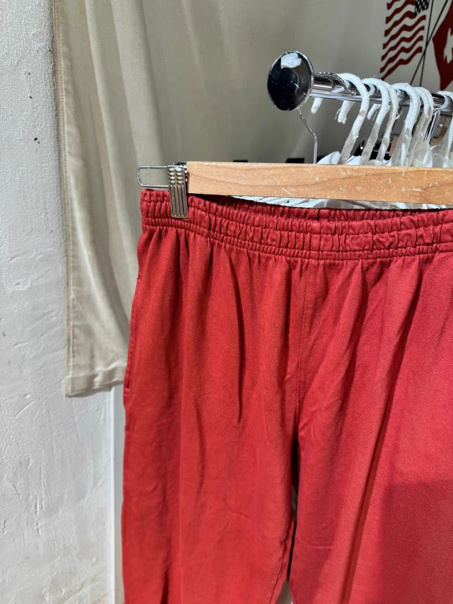 Røde, lige, løse joggingbukser til kvinder med snøre, efterårsbukser med bred talje i bomuld, vintage streetwear, sport, lange bukser  y2k