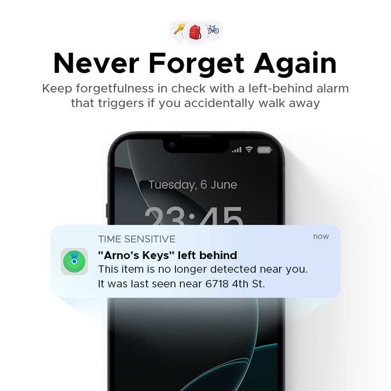 UGREEN Rastreador Bluetooth inteligente, buscador de llaves Localizador de artículos SmartTag Buscador de teléfono con batería de hasta 2 años para Apple Find My (solo IOS)