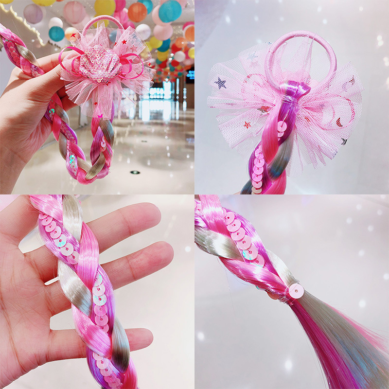 Haargummis mit einhorn-motiv für mädchen, süße bunte proücken, pferdeschwänze, prinzessinnen-haarschmuck, haaraccessoires für freundlicher
