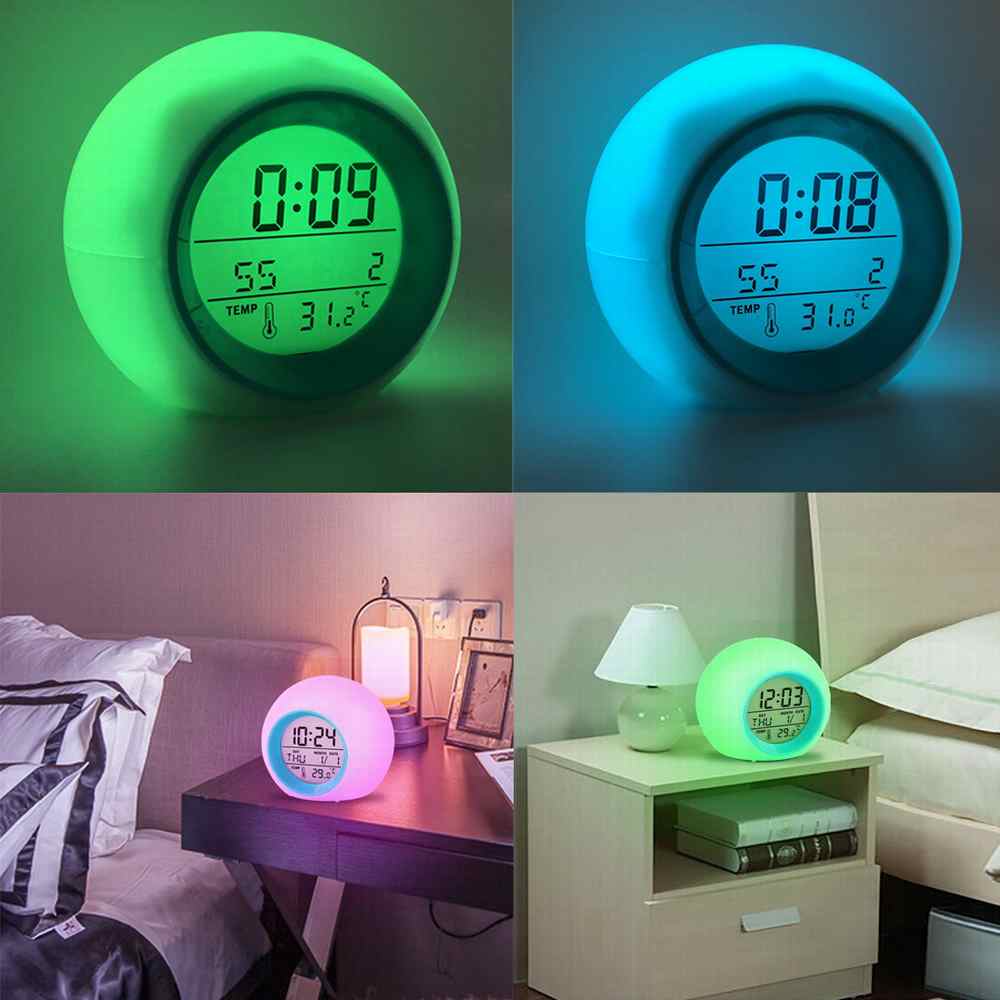 Kinderen Nachtkastje Sfeer Klok Digitale Wekker Decoratie Klok Tafel Klok Led Klok Met Thermometer