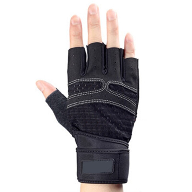 M-XL Gym Gloves Heavyweight Sports Exercise Weight Lifting Gloves Body Building Training Sport Fitness Gloves: Black / M