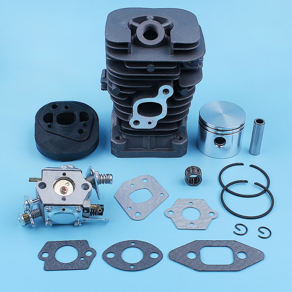 Cylinder Piston Carburetor Carb Gasket Kit For Partner 350 351 370 371 420 390 391 Formula 5000 Chainsaw 41mm Nikasil Plated