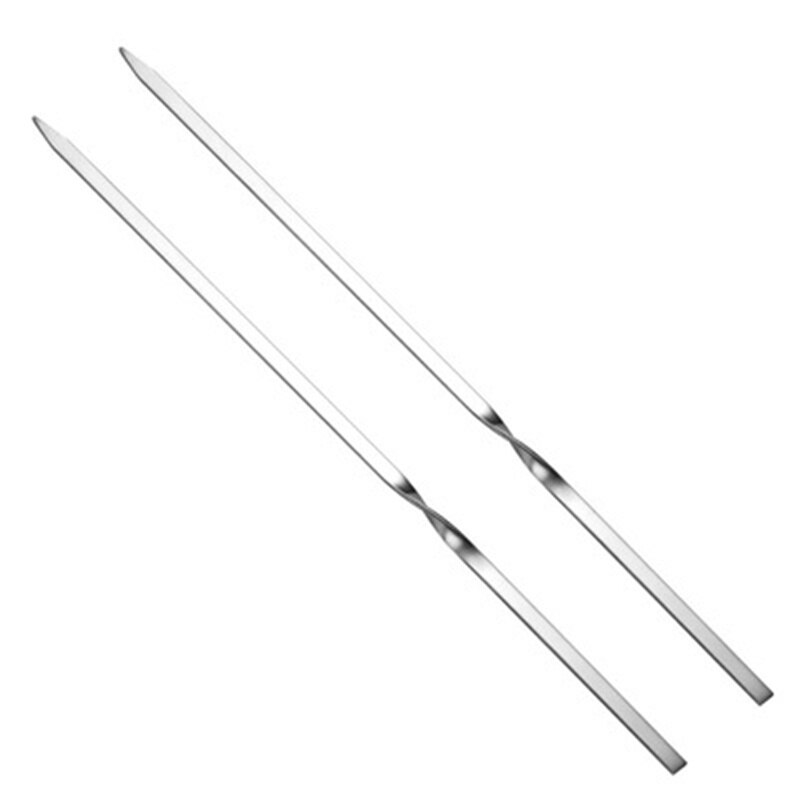 10pcs Skewers for Barbecue Reusable Grill Stainless Steel Skewers Shish Kebab BBQ Camping Flat Forks Gadgets Kitchen Accessories