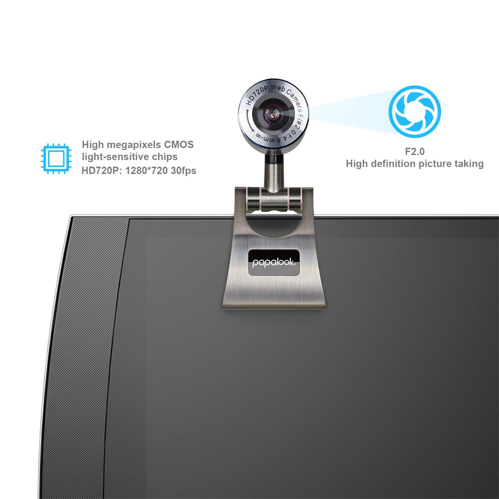 Papalook PA150 High Definition HD 720p Webcam voor computer PC USB Web Camera Webcam met Ingebouwde Microfoon Plug en Spelen