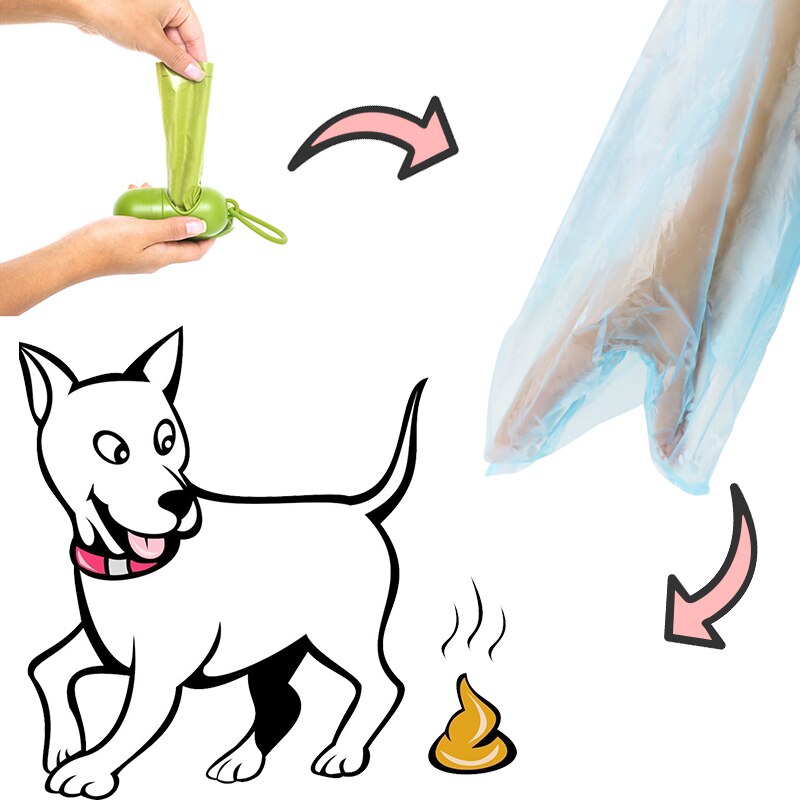 Dispensador de Bolsa para popó de policarbonato para perros y gatos, juego práctico de basura, suministros de limpieza, 1 unidad, 30 Bolsa para popó