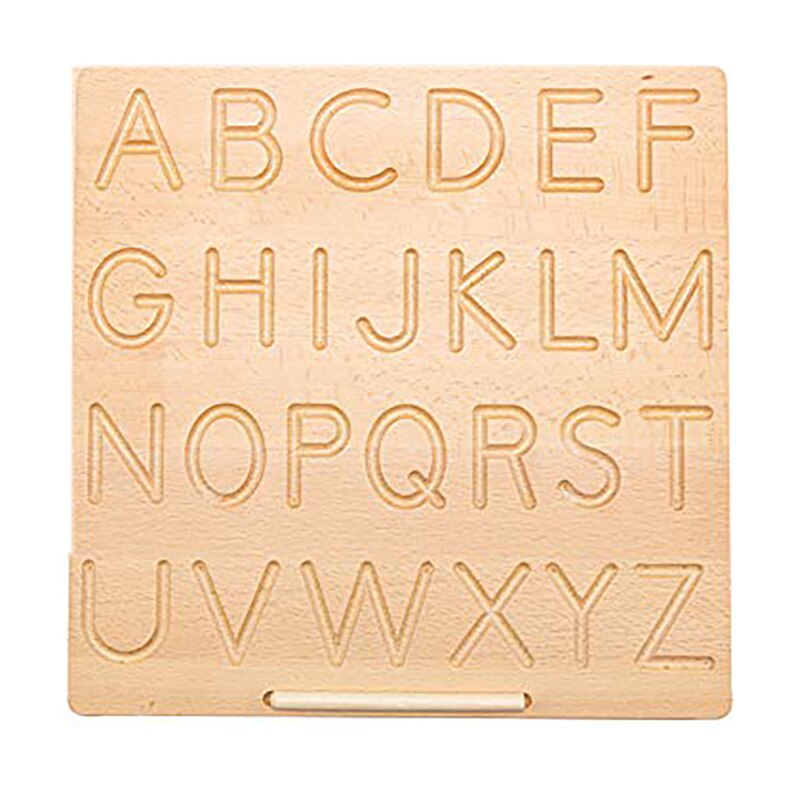 Letter Tracking Board Wood Alphabet Tracing Board Writing Practice Board for Kids Preschool Educational Toy: Default Title