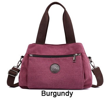 Handbags Women Bag Canvas Bag for Women Big Tote Female Handbags Lady Shoulder Messenger Bags Women Crossbody Bag: Burgundy