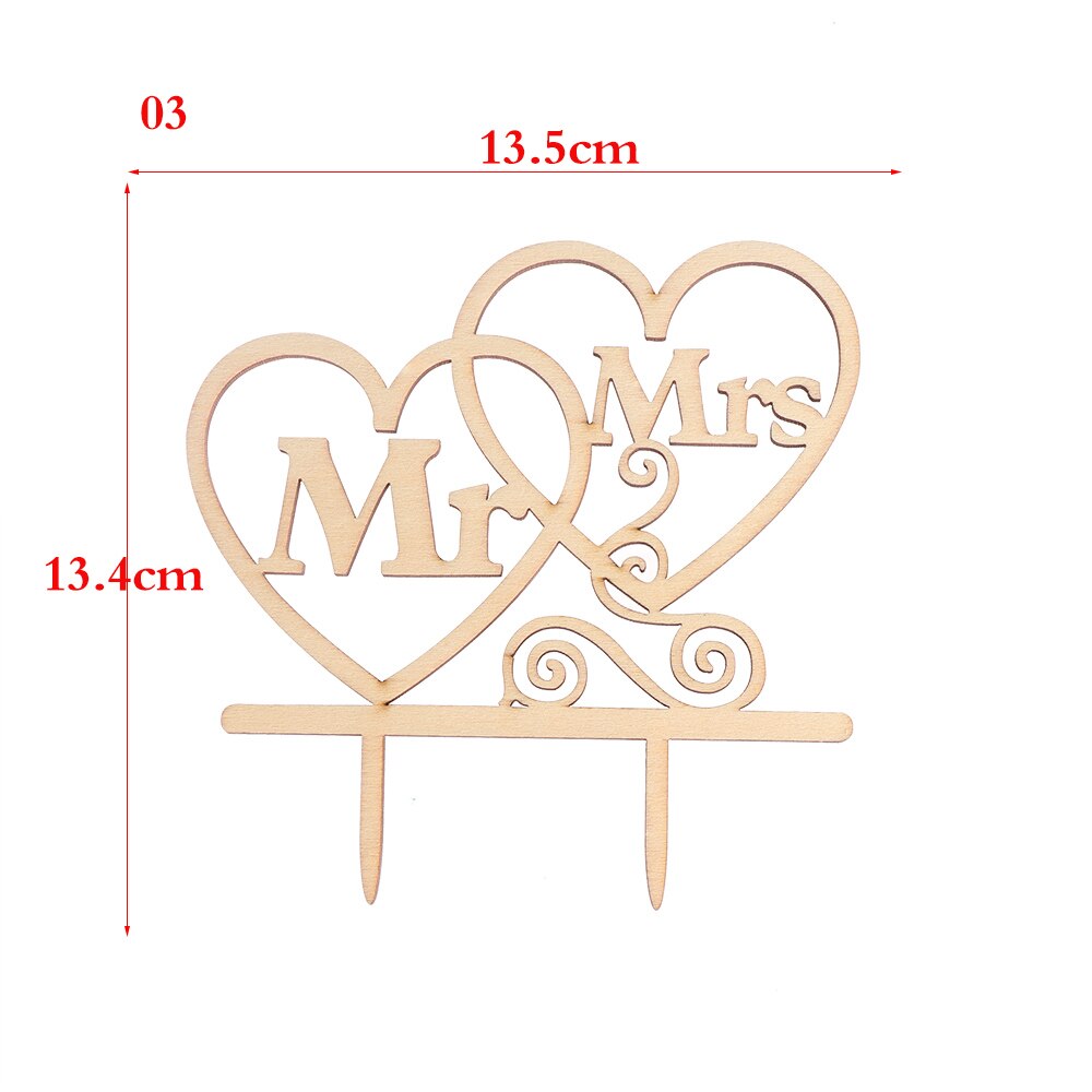 Tarta de boda Vintage de madera de "Mr y Mrs", letras de madera rústicas, decoraciones de pastel de boda, suministros de bricolaje, de compromiso, 1 ud.: 3