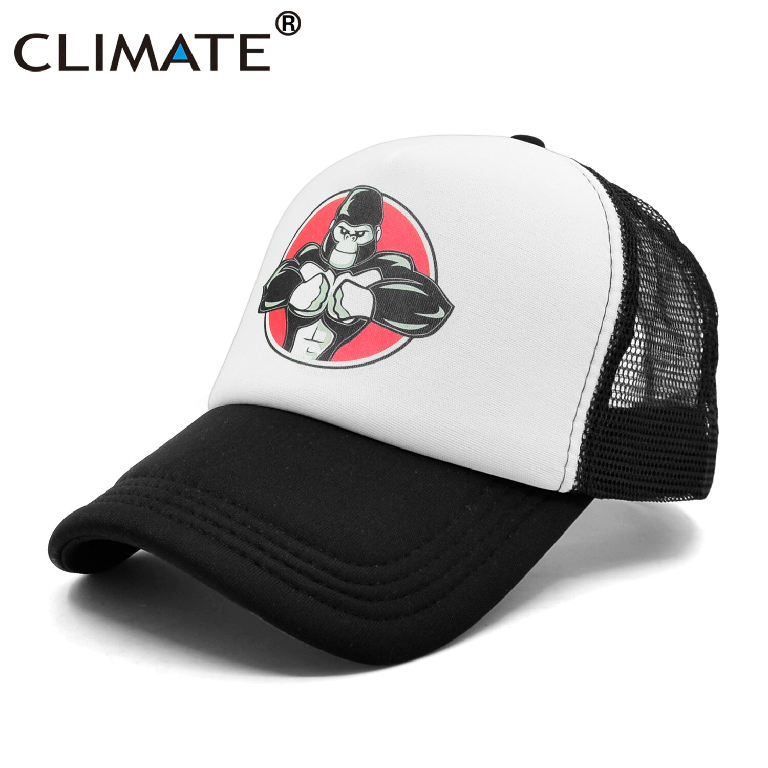 CLIMA Fresco Robusto Animale Cap Uomini Muscolare Gorilla Scimpanzé Fitness protezione di Sport Del Berretto Uomo del Muscolo PALESTRA Ventole Mesh Trucker Cap Corpo di costruzione