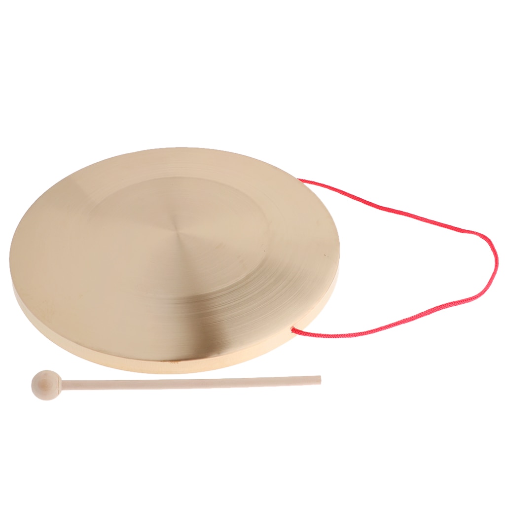 Metal Hand Gong Traditional Instrument Cymbal with Round Play Hammer 30cm