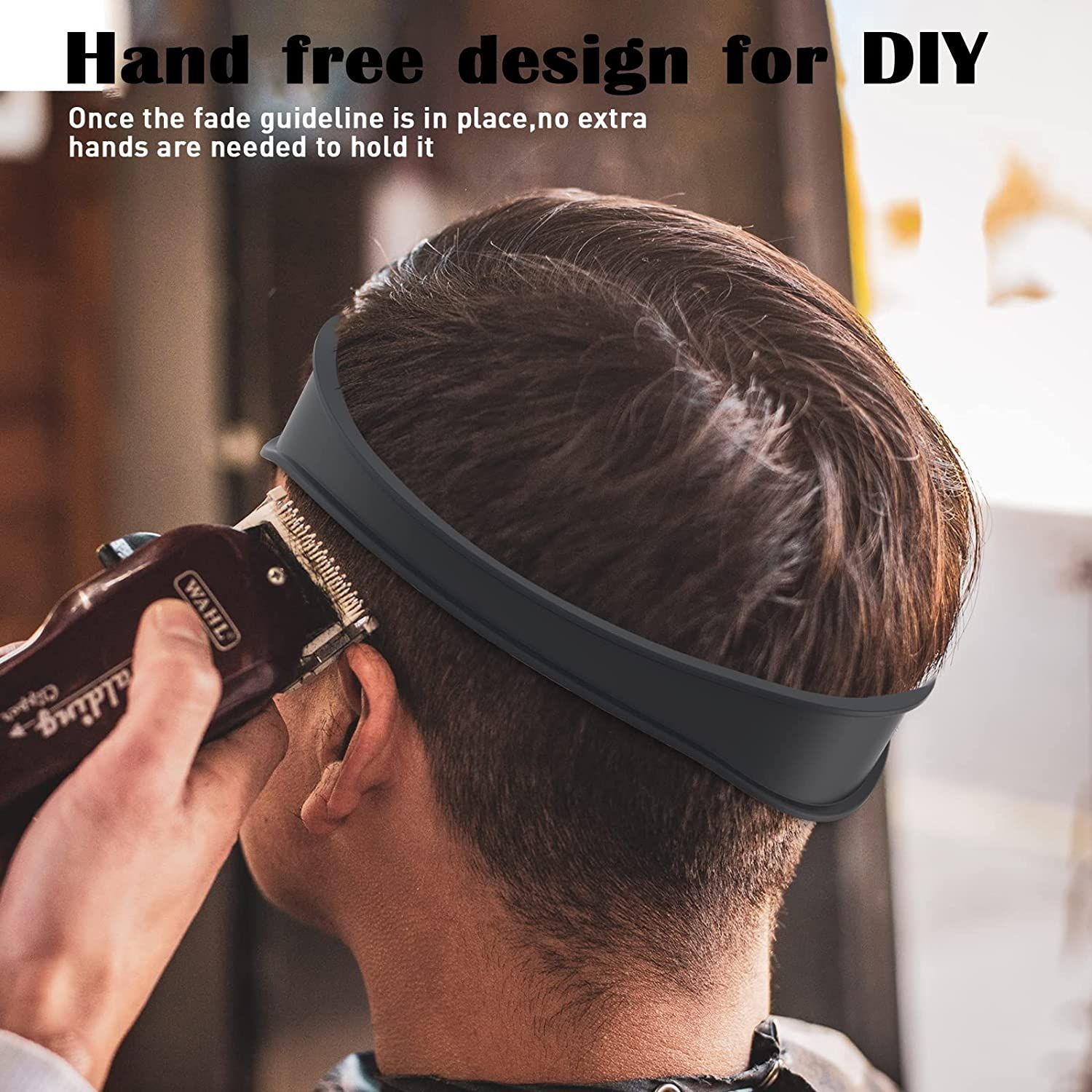 Regla para recortar el cabello DIY para hombres, diadema curva, regla para estilizar, peine de peluquero, herramientas para Barba, Herramienta de Peinado