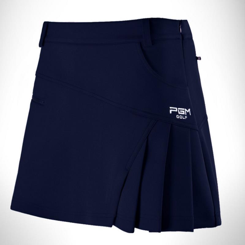 PGM Golf Skirt Women Badminton Table Tennis Short Skirts High Waist Pleated Sport Wear Short Skirt Golf Clothing: Navy Blue / XL