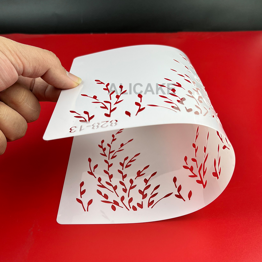 Pochoir de gâteau branche de saule, pour Fondant, biscuit, plante, outils de décoration de gâteaux, cuisson, fête de mariage, modèles en PET de alimentaire
