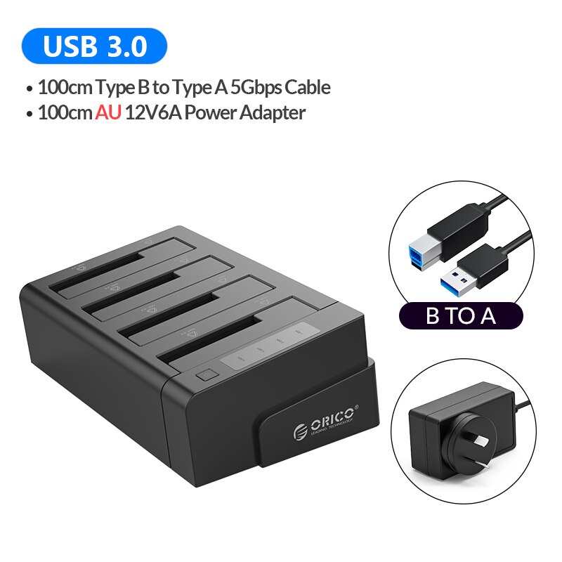 ORICO – Station d&#39;accueil pour disque dur 2/4 baies, avec Clone hors ligne SATA vers USB 3.0 HDD pour disque dur 2.5/3.5 pouces