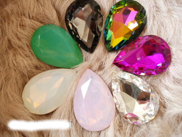 Hvid/pink/blå/grøn opal farve krystal fancy sten dråbeglas sten 10*14mm,13*18mm,18*25mm,20*30mm