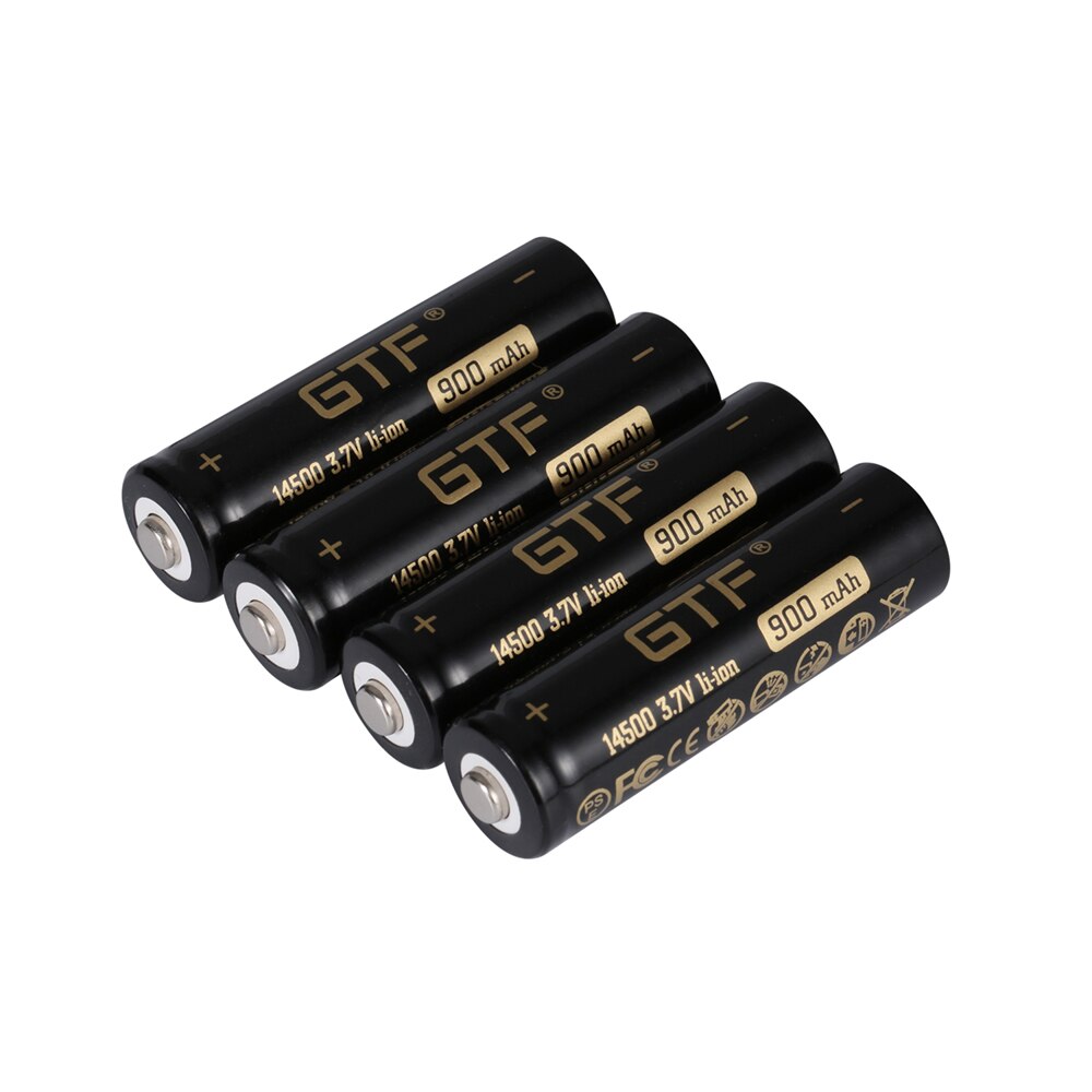 GTF 14500 3,7 V 900mAh reale kapazität Li-Ion Akku für taschenlampe/fernbedienung/spielzeug punkt kopf 14500 3,7 V batterie