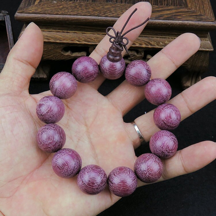 Natuurlijke Palissander Paars Hart Hout Violet Boeddha Bead Armband Kostbare Handwerk, Materialen Geneeskunde Tegen Lepra