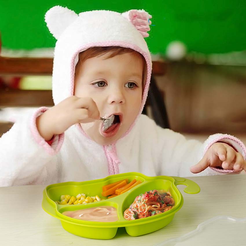 PP Baby Infant Cute Mouse Shape Feeding Plate Fruit Snack Dishes Kids White Black Red Color Child Kids Tableware Set