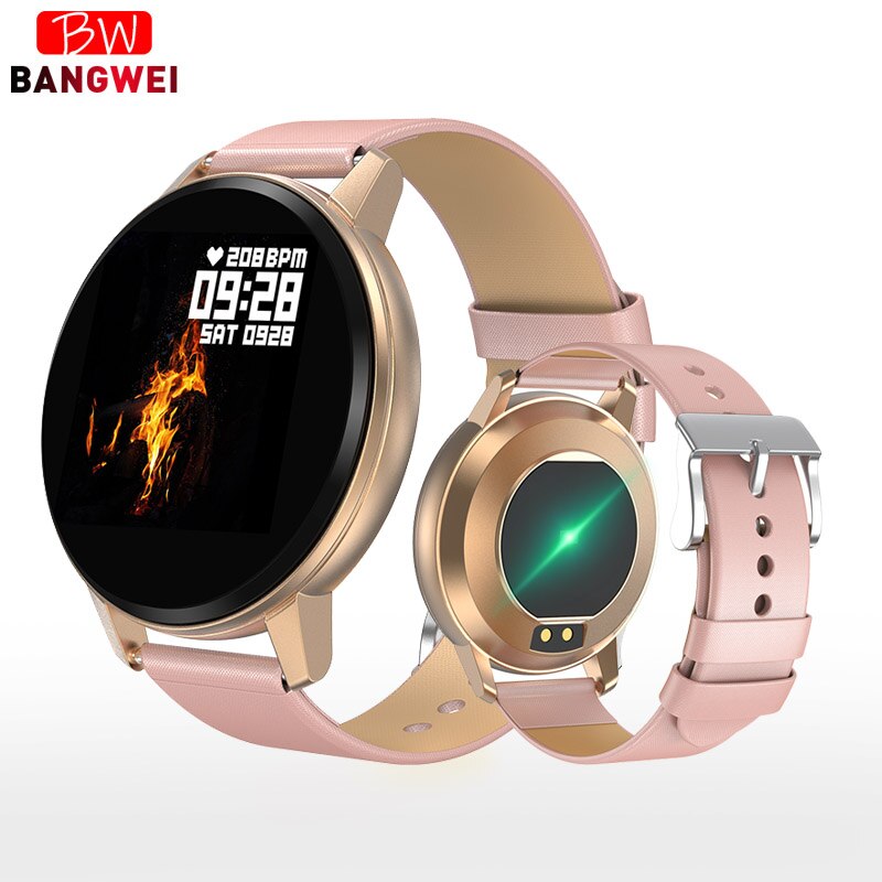 LIGE Silver case Smart band Casual Smart bracelet Watch Mens Fitness Tracker Top Brand Luxury Waterproof smartwatch: Rose Gold