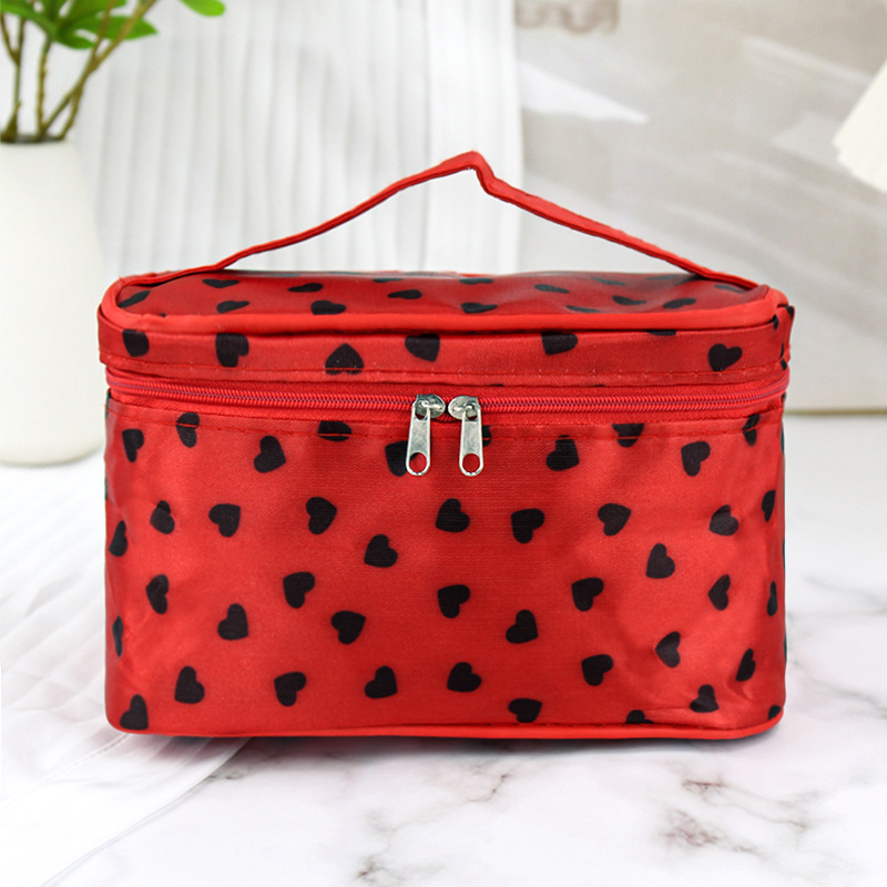 Makeup Bag Portable Large Capacity Organizer Storage Box Advanced CarryOn Waterproof Wash Cute Sweet Handbag Simple Toiletry Bag: Brown