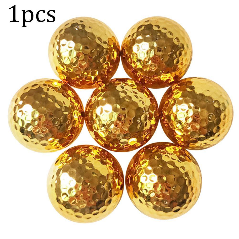 Bolas de Golf doradas de dos capas para practicar Golf, pelota de entrenamiento de dos piezas, , 1 ud.