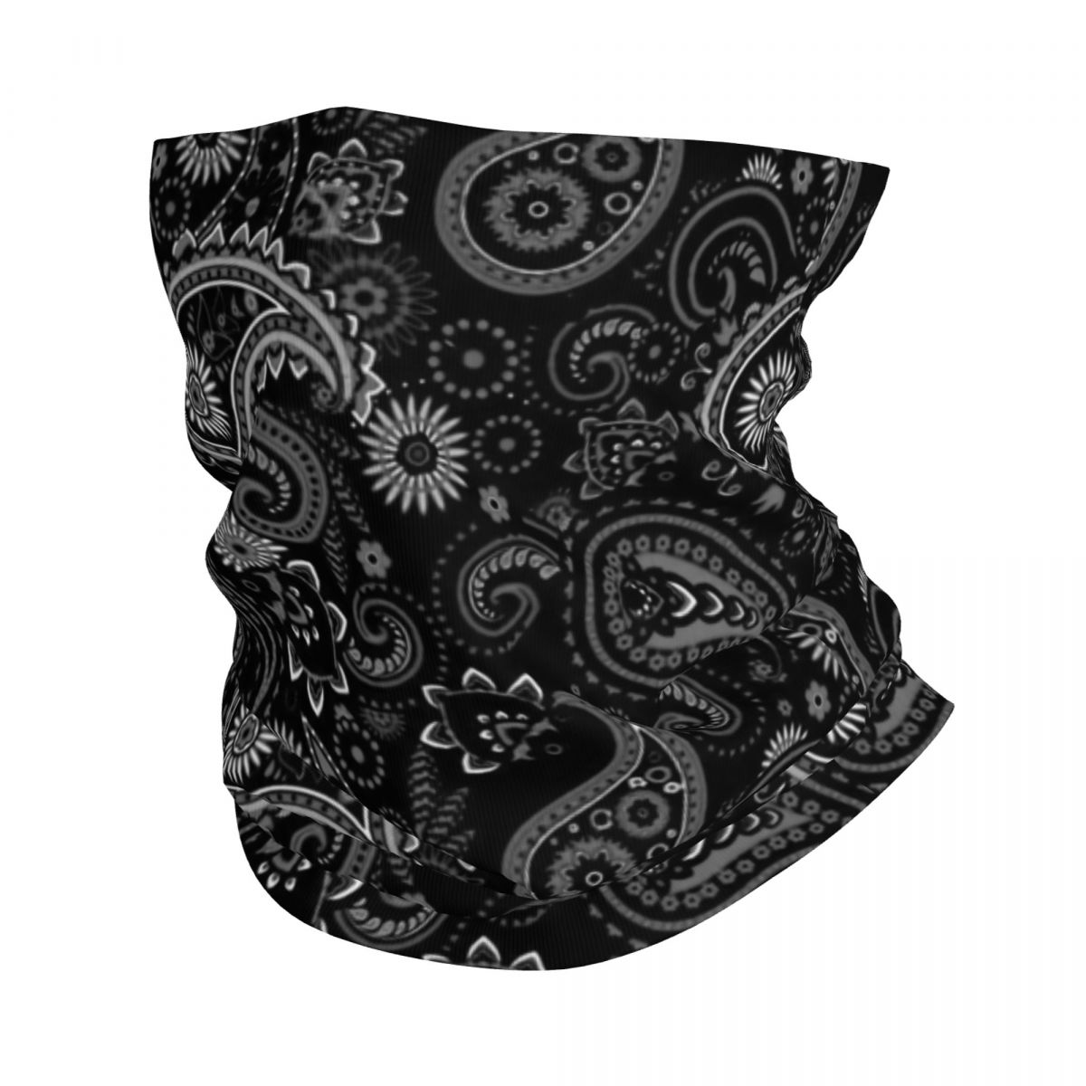 Custom Black Bandana Pattern Bandana Neck Gaiter for Hiking Cycling Women Men Wrap Scarf Paisley Style Headband Warmer: Pink