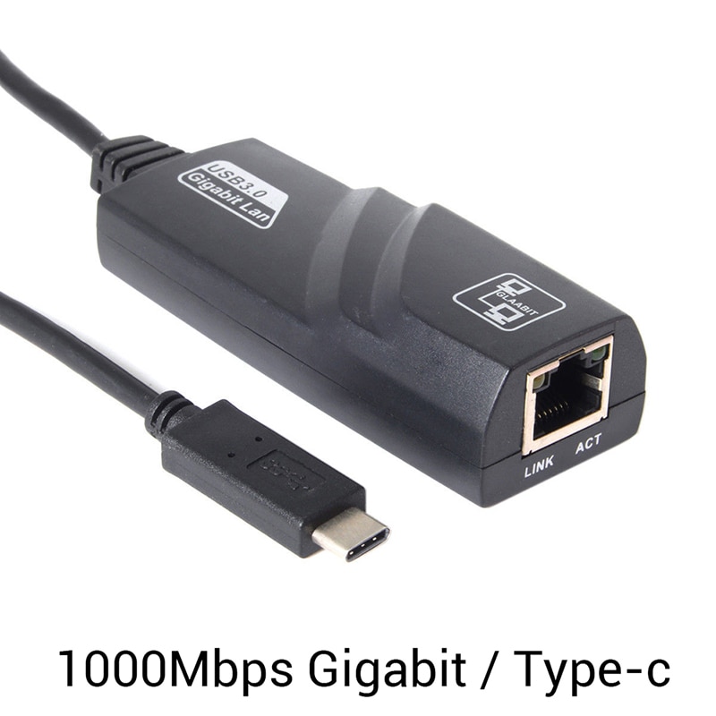 1000Mbps Ethernet LAN Network Adapter Cable For PC K Laptop Type-c USB-C To RJ45 Gigabit
