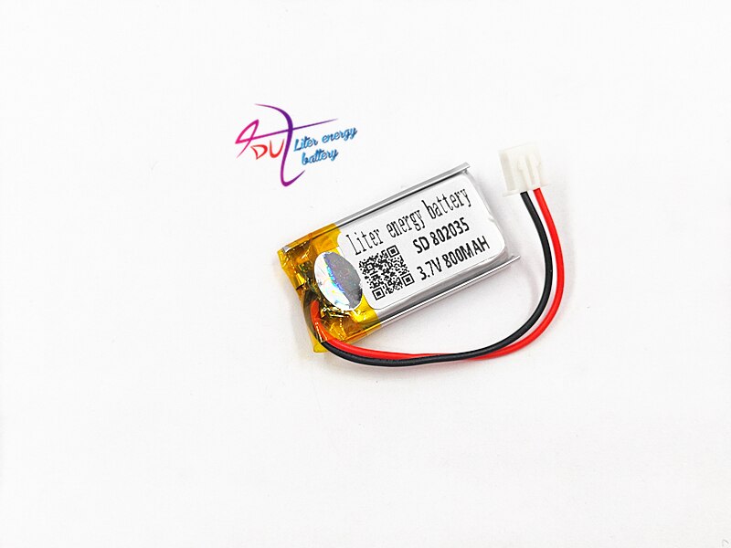 JST XH 2.54mm 802035 3.7V 800MAH Lithium Polymer LiPo Oplaadbare Batterij Voor Mp3 hoofdtelefoon PAD DVD bluetooth camera