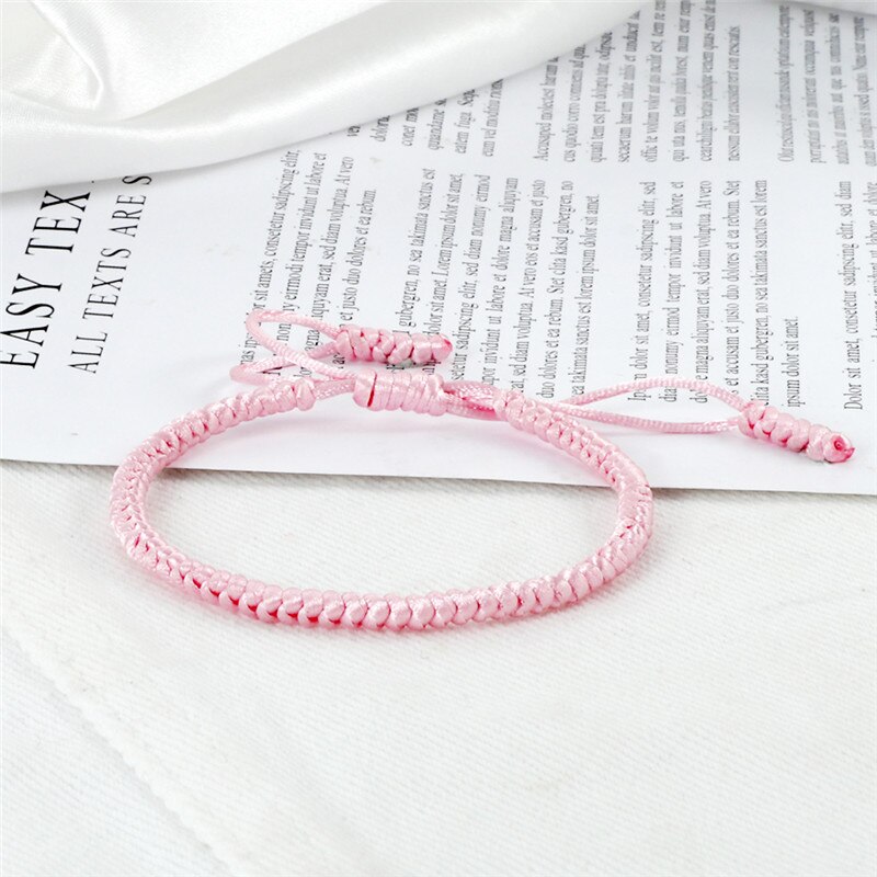 Femmes rouge chanceux Bracelets & Bracelets breloque à la main Simple noeuds corde réglable tressé Bracelet amitié bijoux de