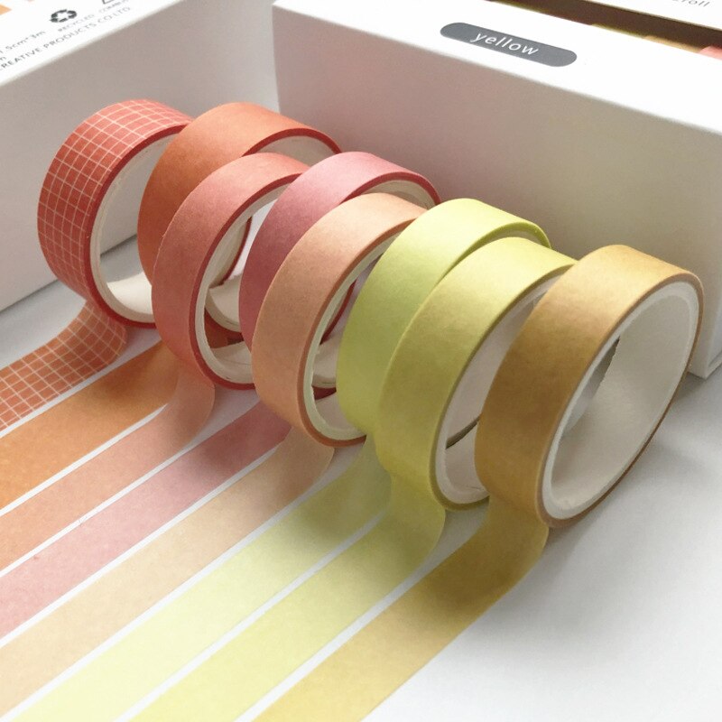 8Pcs/Set Pure Color Washi Tape Simple Stationery Washi Tape Set Lattice Masking Tape Material Escolar DIY Decoration Washi Tapes