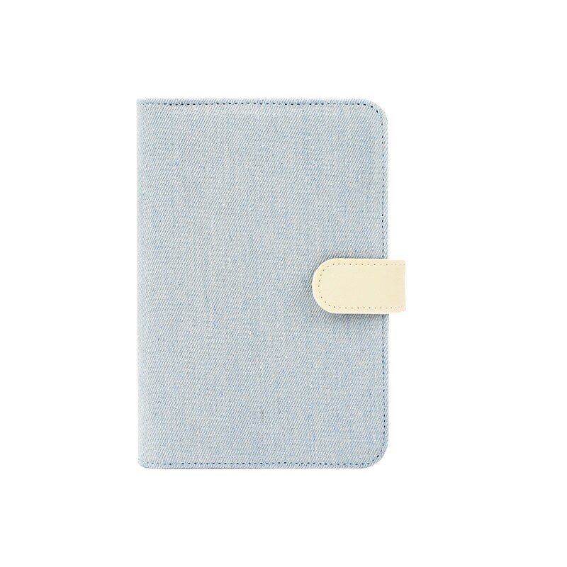 A5 A6 Kawaii mignon tissu cahier école bureau papeterie ligne vierge grille points planificateur bloc-notes 6 trous spirale anneau reliure: Blue Beige / A5