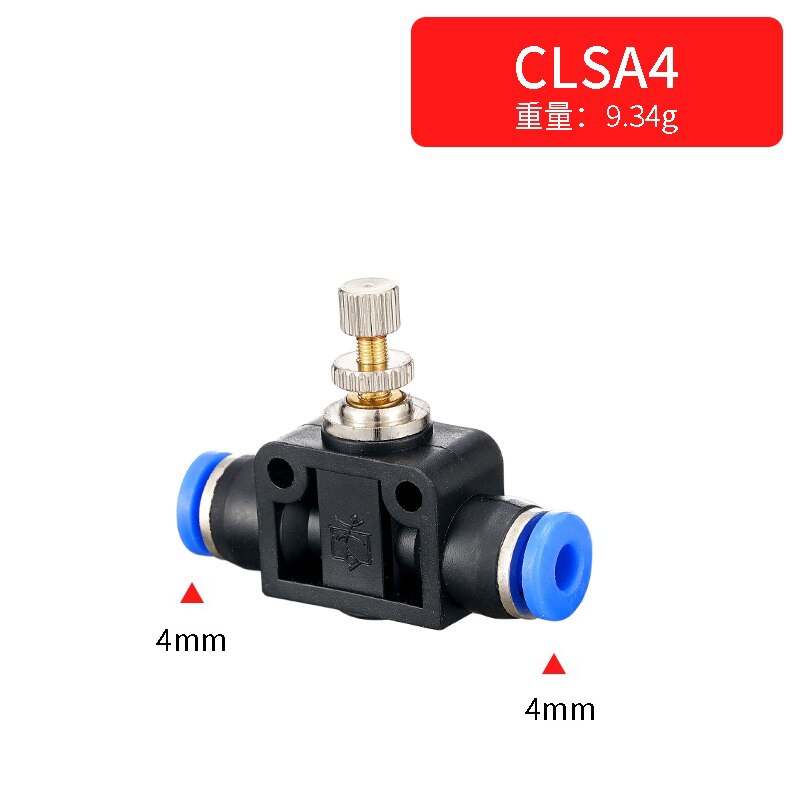 throttle valve SA 4-12mm Air Flow Speed Control Valve Tube Water Hose Pneumatic Push In Fittings: OD 4MM