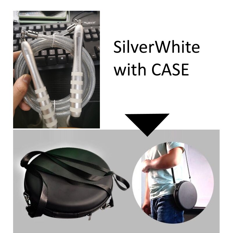 UPC MMA TRAINING JUMP Rope 8MM 550GRAM HEAVY WEIGHT SPEED DUDES Crossrope BEARING PU WEIGHTED Fast Skipping Rope Fitness: SivlerWithCASE